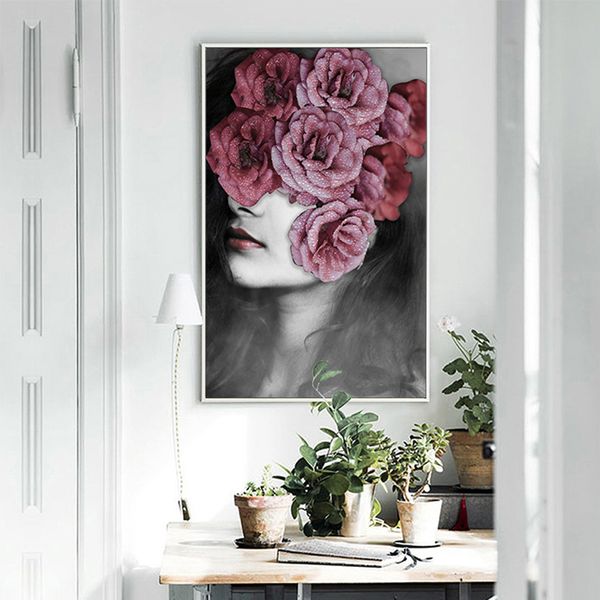 goodecor fashion flower girl canvas painting for living room modern wall art nordic poster printing home decoration
goodecor fashion flower girl canvas painting for living room modern wall art nordic poster printing home decoration