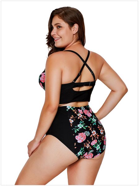plus size -3xl women floral tankinis triangle cup bra padded v-neck swimwear for beach wear clothings, White;black
plus size -3xl women floral tankinis triangle cup bra padded v-neck swimwear for beach wear clothings, White;black