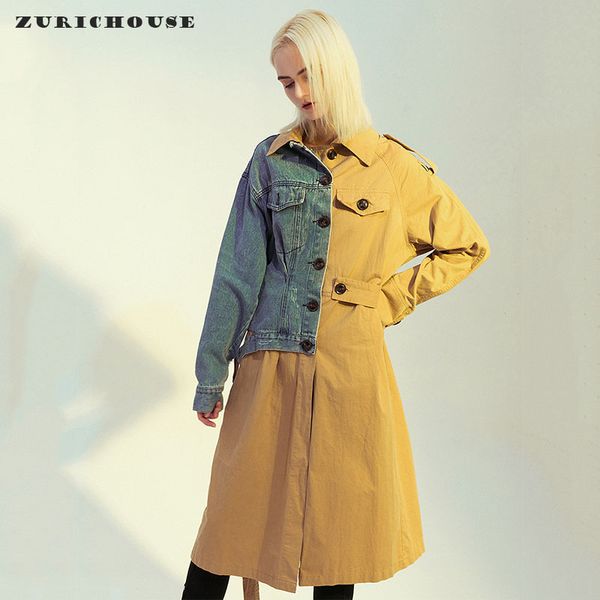 zurichouse denim trench coat for women 2020 personality asymmetrical patchwork windbreaker spring long coat woman, Tan;black
zurichouse denim trench coat for women 2020 personality asymmetrical patchwork windbreaker spring long coat woman, Tan;black
