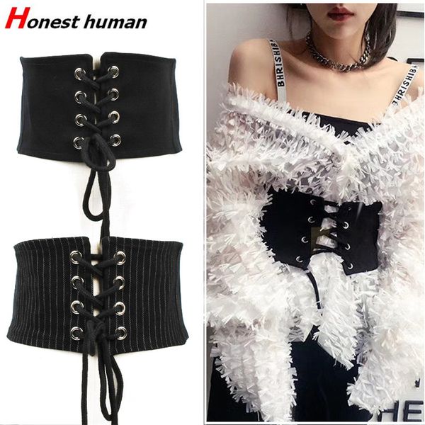 women lace up tied wide elastic waistband for dress vintage slim strechy decorative corset high waist belt cincher cummerbunds, Black;brown
women lace up tied wide elastic waistband for dress vintage slim strechy decorative corset high waist belt cincher cummerbunds, Black;brown