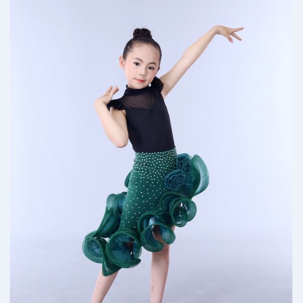 girls latin dance skirt costume summer short-sleeved yarn drill children latin dance skirt, Black;red
girls latin dance skirt costume summer short-sleeved yarn drill children latin dance skirt, Black;red