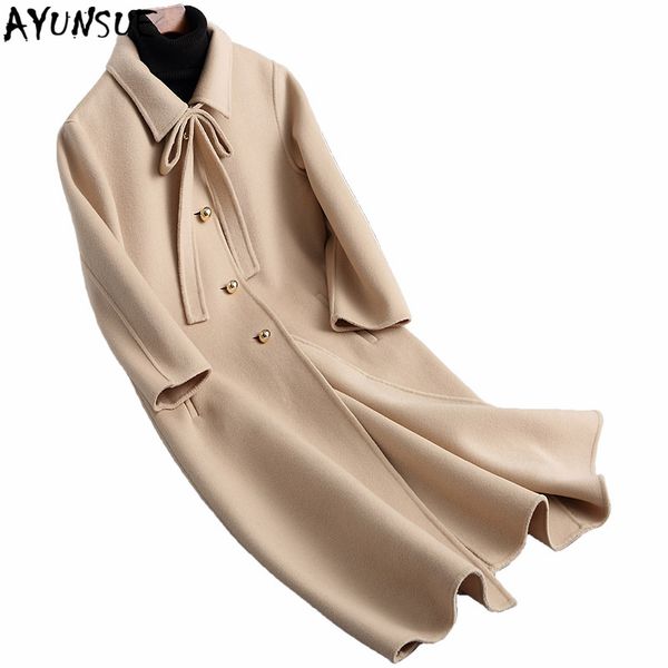 ayunsue 2019 new winter wool coat korean elegant double-sided cashmere warm female long coats jacket casaco feminino 38231 lw355, Black
ayunsue 2019 new winter wool coat korean elegant double-sided cashmere warm female long coats jacket casaco feminino 38231 lw355, Black