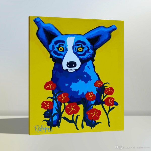 va. handpainted & hd print modern abstract animal art oil painting blue dog on canvas wall art home office deco a38
va. handpainted & hd print modern abstract animal art oil painting blue dog on canvas wall art home office deco a38