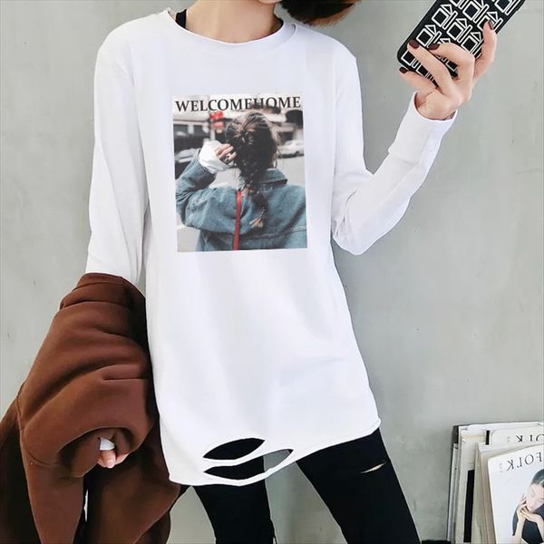 2019 white base shirt women's loose medium and long-sleeved long-sleeved t-shirt thin fashion to be released
2019 white base shirt women's loose medium and long-sleeved long-sleeved t-shirt thin fashion to be released