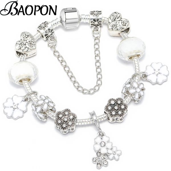 white enamel beads charm bracelets & bangles original pulsera with flower pendant bracelet for women jewelry gift dropshipping, Golden;silver
white enamel beads charm bracelets & bangles original pulsera with flower pendant bracelet for women jewelry gift dropshipping, Golden;silver