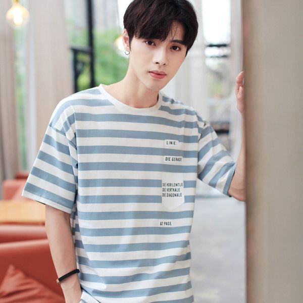 men's wear clothes 2020 summer wear men's short-sleeved t-shirt korean-style teenager stripes t-shirt ban xiu shan, White;black
men's wear clothes 2020 summer wear men's short-sleeved t-shirt korean-style teenager stripes t-shirt ban xiu shan, White;black