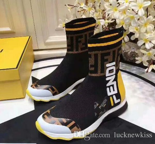 2018 Luxury Brand Designer FF Speed Trainer Womens Sock Sneakers Boots Fashion Lace Up High Top Sneaker Runner Shoes for Women Trainers
2018 Luxury Brand Designer FF Speed Trainer Womens Sock Sneakers Boots Fashion Lace Up High Top Sneaker Runner Shoes for Women Trainers