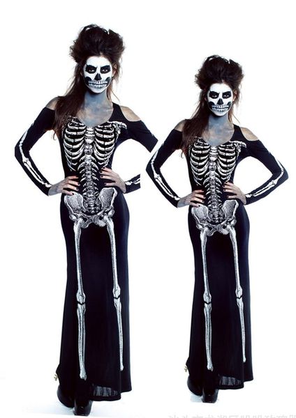 women scary skeleton dress halloween devil ghost cosplay costume rib cage printed outfit horrible black long dress, Black;red
women scary skeleton dress halloween devil ghost cosplay costume rib cage printed outfit horrible black long dress, Black;red