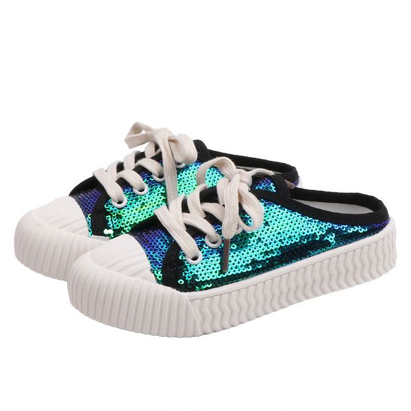 children's shoes spring autumn kids white sneakers sequined boys girls half slippers outdoor leisure shoes student flat, Black
children's shoes spring autumn kids white sneakers sequined boys girls half slippers outdoor leisure shoes student flat, Black