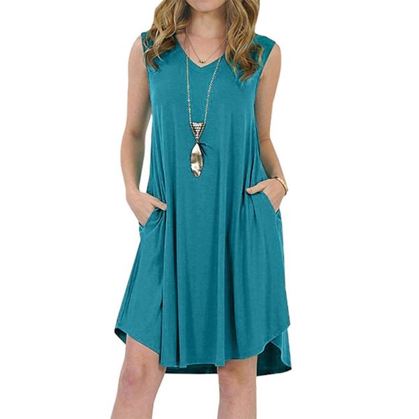 Solid Color Sleeveless Pockets V -Neck Sundress Women Summer Casual Loose Dress Fashion Plus Size 6xl
Solid Color Sleeveless Pockets V -Neck Sundress Women Summer Casual Loose Dress Fashion Plus Size 6xl