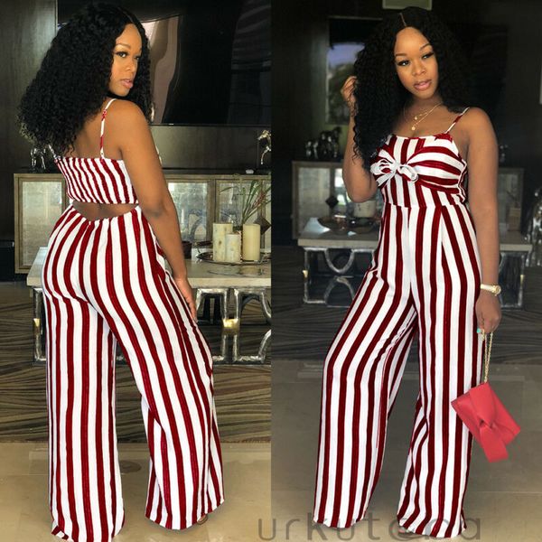 us women sleeveless stripe playsuit ladies summer romper long jumpsuit trousers, Black;white
us women sleeveless stripe playsuit ladies summer romper long jumpsuit trousers, Black;white
