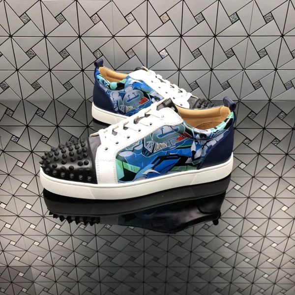 graffiti patent leather leisure flat + low junior spikes men red bottom sneakers,classic women walking outdoor trainers, Black
graffiti patent leather leisure flat + low junior spikes men red bottom sneakers,classic women walking outdoor trainers, Black