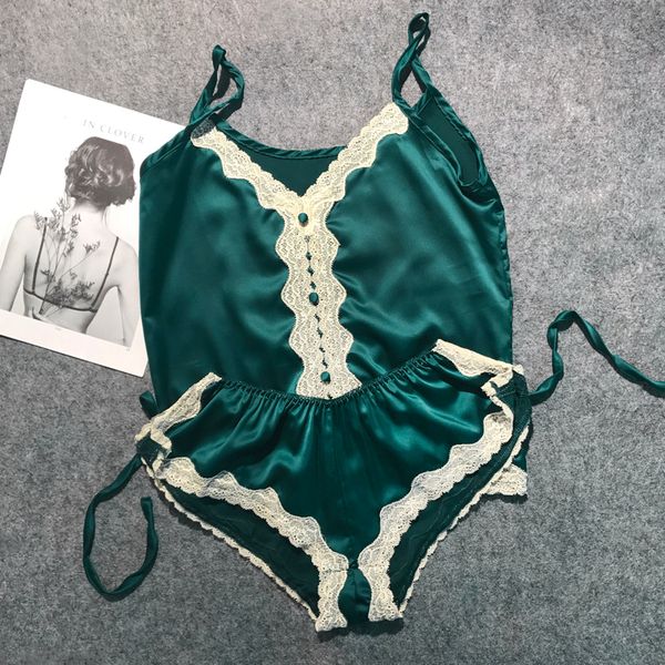 luxurious women pajama sets 2018 brand sale satin summer sleepwear lace patchwork shorts set elegant green nightwear hot, Black;red
luxurious women pajama sets 2018 brand sale satin summer sleepwear lace patchwork shorts set elegant green nightwear hot, Black;red