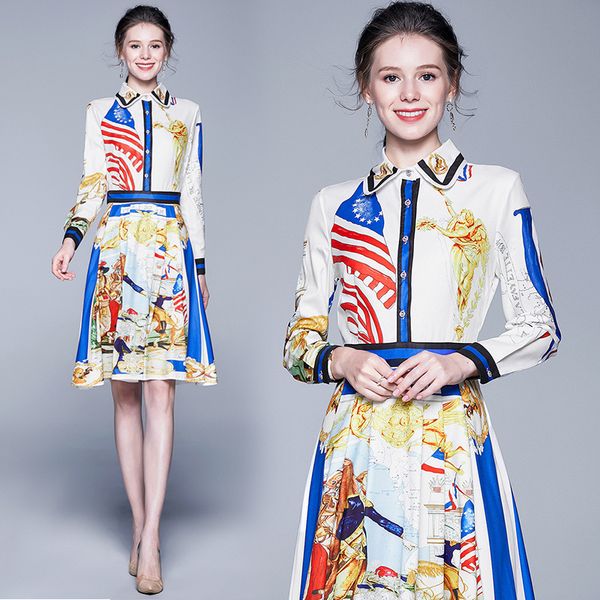 floral print classic shirt dress long sleeve women spring autumn luxury party prom plus size ladies designer runway dresses, Black;gray
floral print classic shirt dress long sleeve women spring autumn luxury party prom plus size ladies designer runway dresses, Black;gray