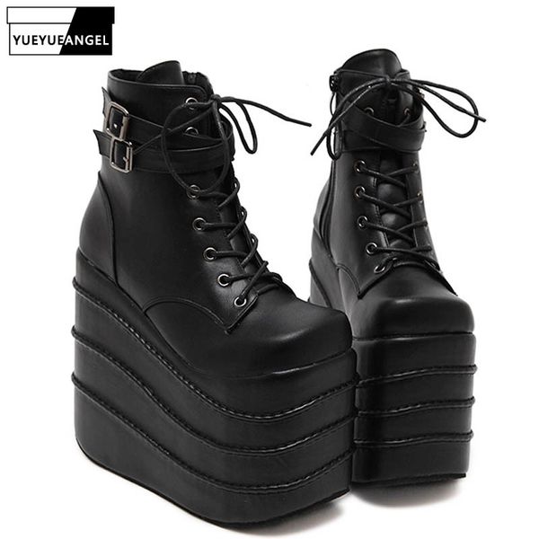 womens gothic high wedge high heels super platform shoes for woman lace up ankle boots shoes pumps size black white color
womens gothic high wedge high heels super platform shoes for woman lace up ankle boots shoes pumps size black white color