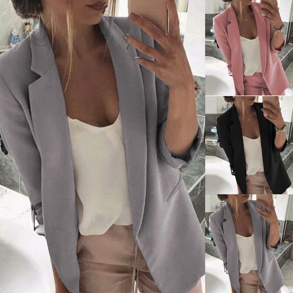 2018 autumn slim fit women cardigan jacket casual blazer open front notched ladies blazer coat fashion#g30, White;black
2018 autumn slim fit women cardigan jacket casual blazer open front notched ladies blazer coat fashion#g30, White;black