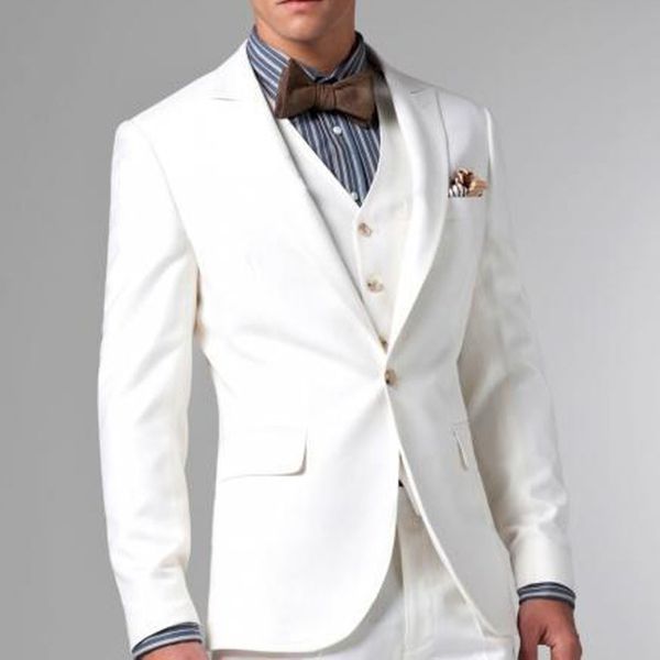 white groomsmen wedding tuxedos trim fit groom wear blazer peaked lapel custom made three piece men suits jacket vest pants, Black;gray
white groomsmen wedding tuxedos trim fit groom wear blazer peaked lapel custom made three piece men suits jacket vest pants, Black;gray