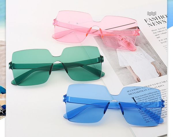 fashion square-shaped clear candy colored one-piece sunglasses shades glasses gradient transparent frameless eyewear accessory gifts, White;black
fashion square-shaped clear candy colored one-piece sunglasses shades glasses gradient transparent frameless eyewear accessory gifts, White;black