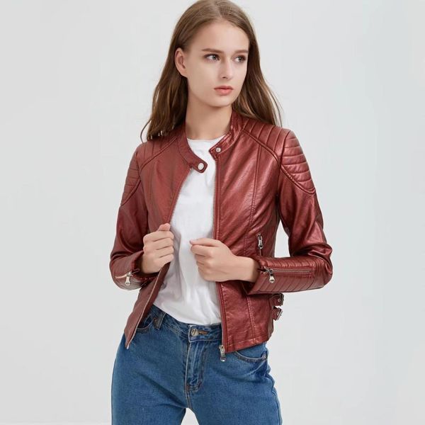 fashion casual faux leather jackets women full sleeve short regular biker ladies coats slim jackets pockets women pu leather, Black
fashion casual faux leather jackets women full sleeve short regular biker ladies coats slim jackets pockets women pu leather, Black