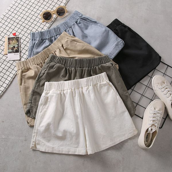 casual cotton linen shorts women spring summer loose short femme women shorts elastic black plus size high waist c5305, White;black
casual cotton linen shorts women spring summer loose short femme women shorts elastic black plus size high waist c5305, White;black