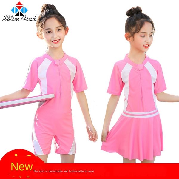 children's female one-piece student small medium and large children swimsuit long short sleeves beach sunscreen baby skirt swimsuit, White;black
children's female one-piece student small medium and large children swimsuit long short sleeves beach sunscreen baby skirt swimsuit, White;black