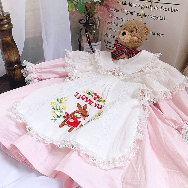 Girl Kids designer clothes Dress Spain style Embroidery Bear Lace Design Dress Two Piece sets Summer Princess Clothing Party Dress
Girl Kids designer clothes Dress Spain style Embroidery Bear Lace Design Dress Two Piece sets Summer Princess Clothing Party Dress