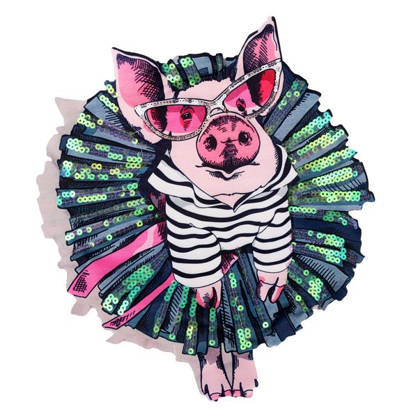 printed dressing pigs patches for jackets,printing animals badges appliques for jeans,cartoon patches for clothing a50, Black
printed dressing pigs patches for jackets,printing animals badges appliques for jeans,cartoon patches for clothing a50, Black