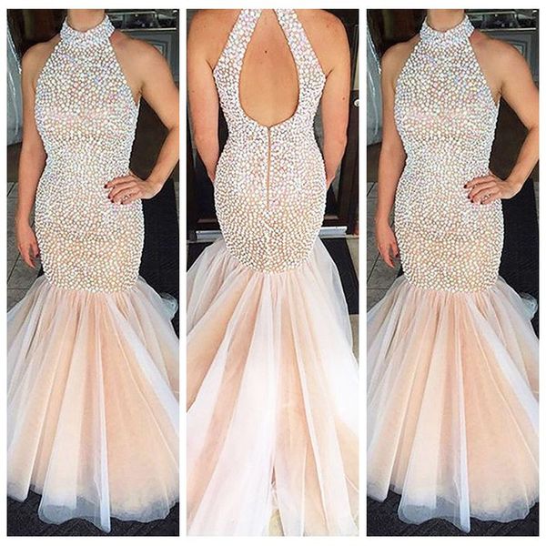 full figure halter prom dresses rhinestones beading mermaid prom dresses open back bridal party dresses, Black
full figure halter prom dresses rhinestones beading mermaid prom dresses open back bridal party dresses, Black