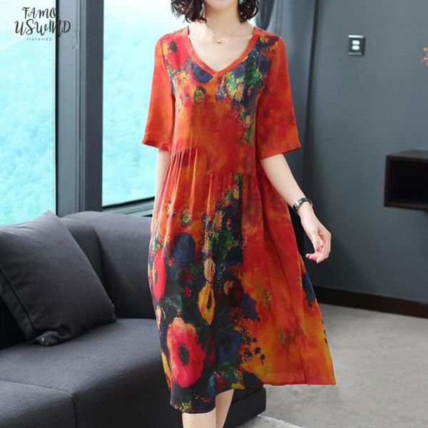 2020 new arrival women silk dress female summer half sleeve v neck vintage dresses loose casual plus size vestidos mujer, Black;gray
2020 new arrival women silk dress female summer half sleeve v neck vintage dresses loose casual plus size vestidos mujer, Black;gray