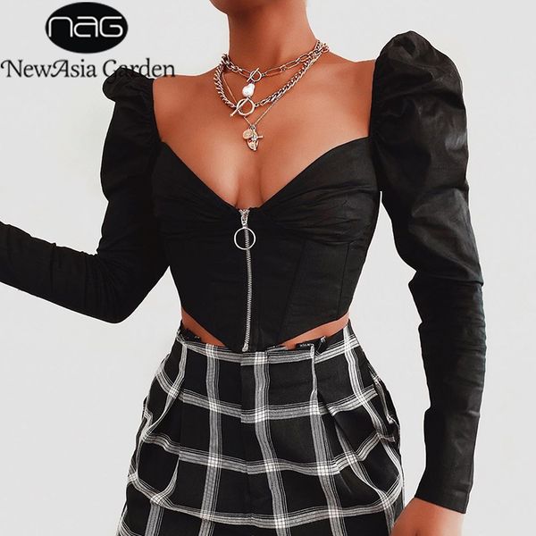 newasia garden vintage blouse women autumn long puff sleeve front zipper waist-cinching boned corset casual shrit black, White
newasia garden vintage blouse women autumn long puff sleeve front zipper waist-cinching boned corset casual shrit black, White