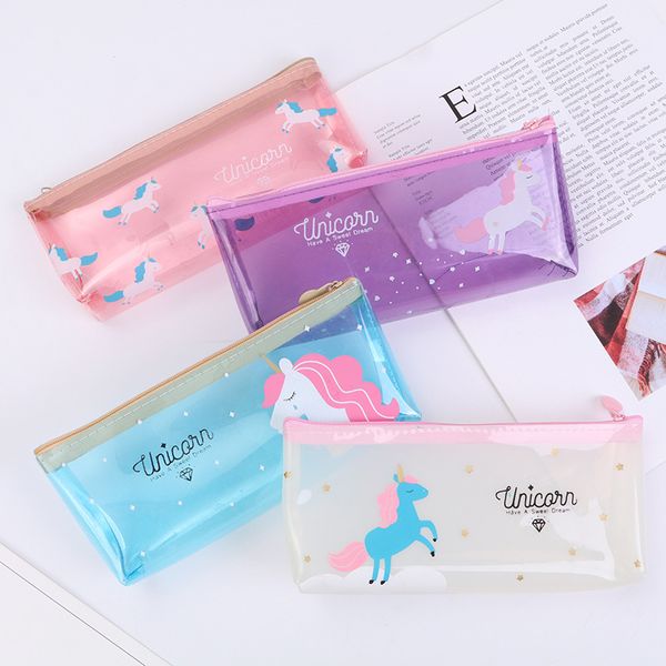 cartoon unicorn pencil cases for girls cute transparent pvc pencil box stationery pen bag escolar school office supplies
cartoon unicorn pencil cases for girls cute transparent pvc pencil box stationery pen bag escolar school office supplies