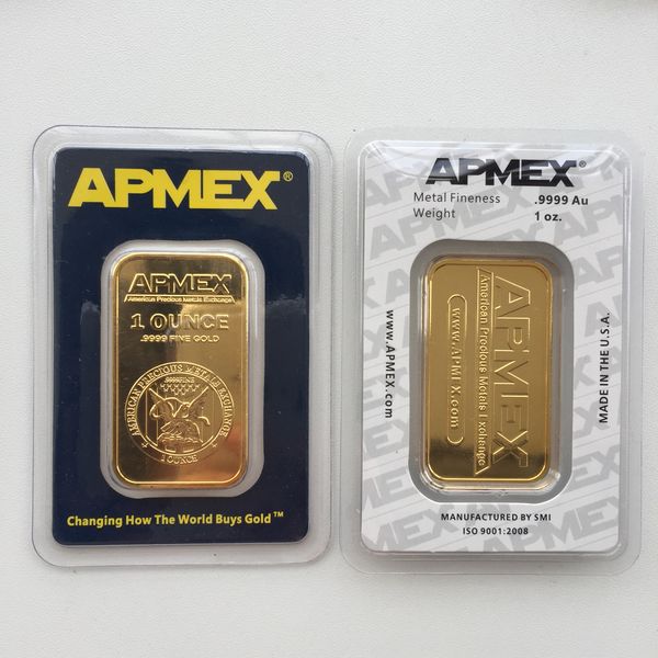 1 oz APMEX Gold Bar High quality gold plated Apmex Bullion Replica Non-Magnetic Hot Selling Business gift Collectible Wholesale
1 oz APMEX Gold Bar High quality gold plated Apmex Bullion Replica Non-Magnetic Hot Selling Business gift Collectible Wholesale
