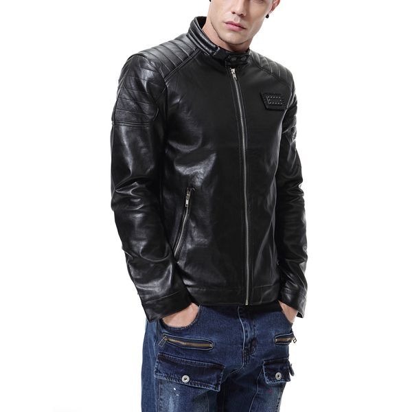 2018 autumn foreign trade new style occident fashion sportsman locomotive leather coat washing slim fit leather jacket coat d018, Black
2018 autumn foreign trade new style occident fashion sportsman locomotive leather coat washing slim fit leather jacket coat d018, Black
