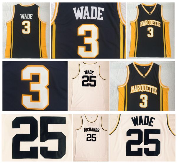 college marquette golden eagles dwyane wade jerseys richards high school basketball sport team navy blue white, Black
college marquette golden eagles dwyane wade jerseys richards high school basketball sport team navy blue white, Black