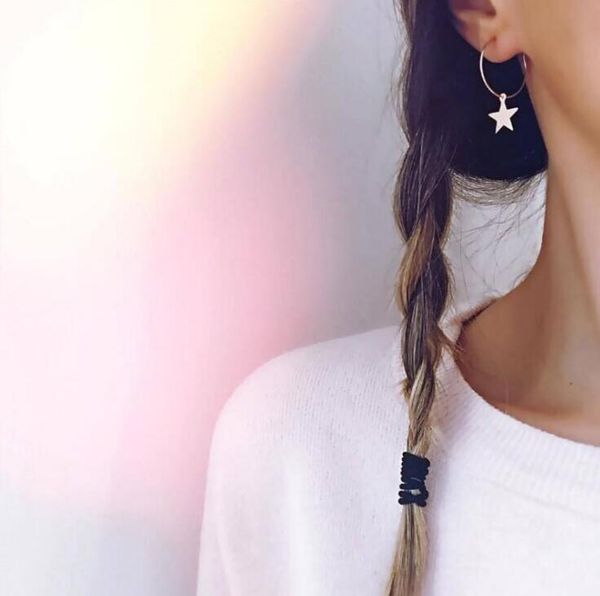 women bohemia simple large circle star drop earrings boho women elegant earring jewelry, Silver
women bohemia simple large circle star drop earrings boho women elegant earring jewelry, Silver