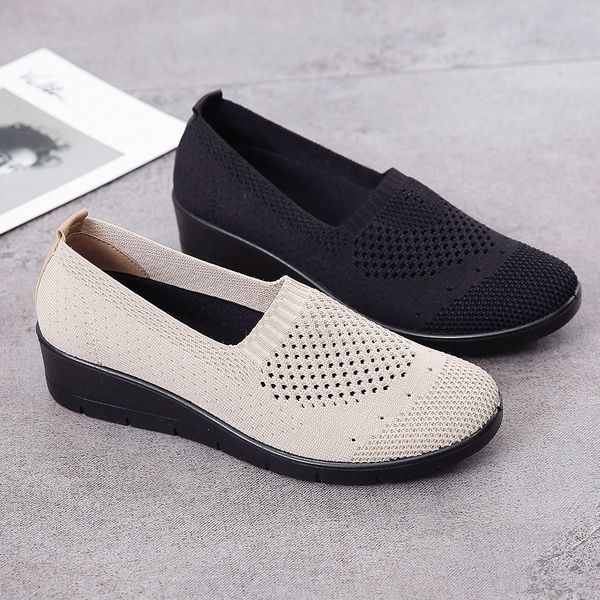 women casual leather shoes mesh wedges heel shoes loafers women slip-on platform solid color single woman mather peas shoe, Black
women casual leather shoes mesh wedges heel shoes loafers women slip-on platform solid color single woman mather peas shoe, Black