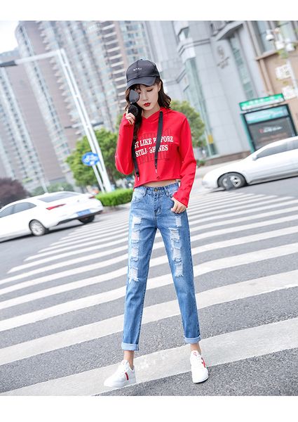 deep blue harlan jeans women straight easing trend