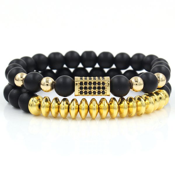 fashion 2pcs/set couple his hers 6mm stone bead cz crown bracelet men charm strand bracelet handmade men wristbandjewelry gifts, Golden;silver
fashion 2pcs/set couple his hers 6mm stone bead cz crown bracelet men charm strand bracelet handmade men wristbandjewelry gifts, Golden;silver