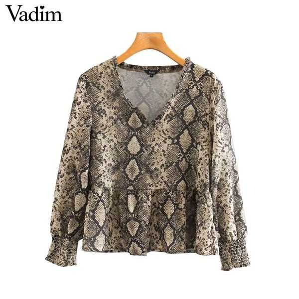 vadim women snake print blouse long sleeve animal pattern v neck retro shirts female casual chic blusas lb731, White
vadim women snake print blouse long sleeve animal pattern v neck retro shirts female casual chic blusas lb731, White