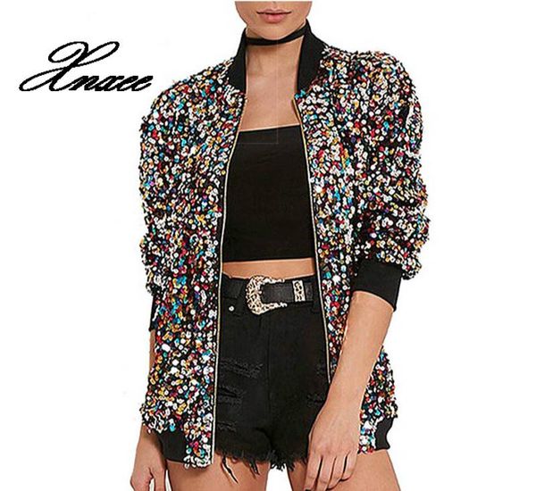 xnxee autumn sequin bomber jacket women basic coats cardigan long sleeve baseball jackets winter, Black;brown
xnxee autumn sequin bomber jacket women basic coats cardigan long sleeve baseball jackets winter, Black;brown