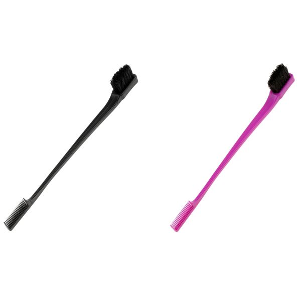 double sided edge control hair brush comb combo pack 2 pieces purple/black, Silver
double sided edge control hair brush comb combo pack 2 pieces purple/black, Silver