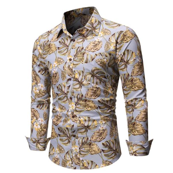 men's casual shirts camisa masculina spring slim printed long sleeve beach blouse fashion shirt men clothes para 2021, White;black
men's casual shirts camisa masculina spring slim printed long sleeve beach blouse fashion shirt men clothes para 2021, White;black