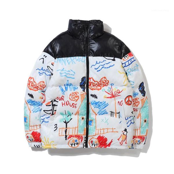 casual apparel mens winter designer down graffiti print long sleeve stand collar fashion style homme clothing, Black
casual apparel mens winter designer down graffiti print long sleeve stand collar fashion style homme clothing, Black