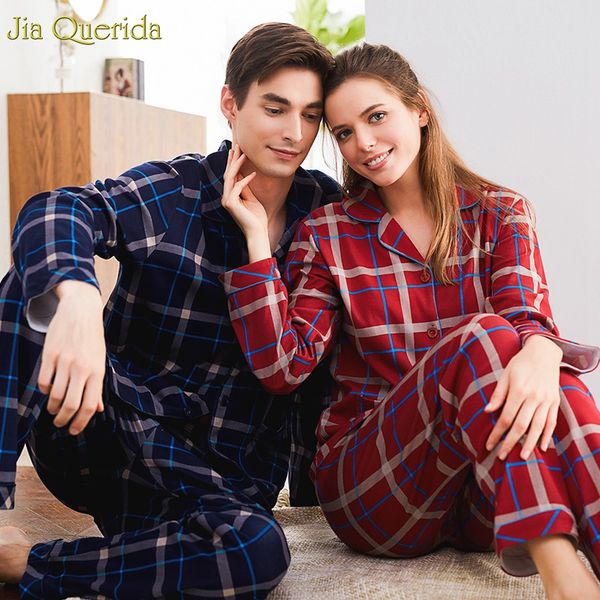 pijama couple clothing cardigan long sleeves cotton men and women pajamas set lapel plaid brand home casual suit sleepwear, Black;red
pijama couple clothing cardigan long sleeves cotton men and women pajamas set lapel plaid brand home casual suit sleepwear, Black;red