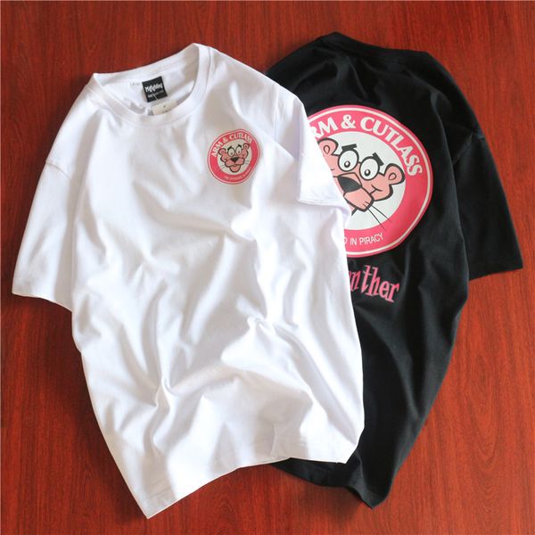 new summer quality brand shirt the pink panther letter leisure cotton short sleeve t shirts for men and women, White;black
new summer quality brand shirt the pink panther letter leisure cotton short sleeve t shirts for men and women, White;black