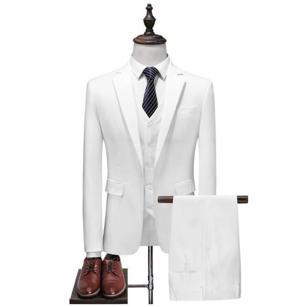 white men's formal custom suits wedding tuxedo casual men business latest suits fashion dinner prom 3 pieces blazer vest pants, White;black
white men's formal custom suits wedding tuxedo casual men business latest suits fashion dinner prom 3 pieces blazer vest pants, White;black