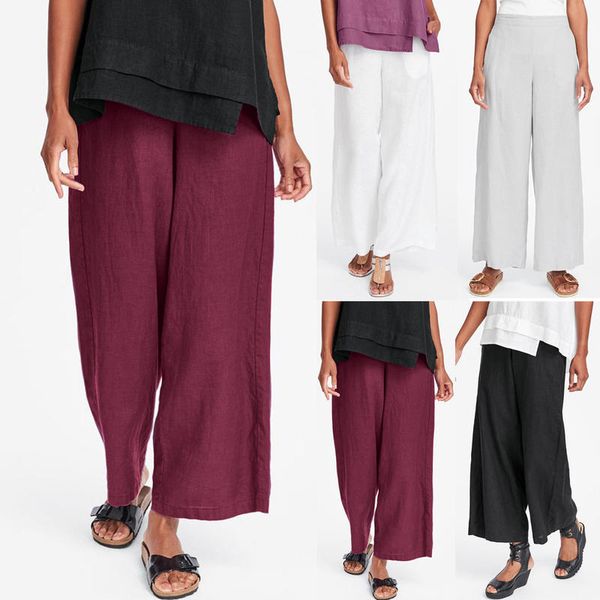 women's pants & capris womens leisure solid color middle waist wide leg loose no belt casual long pull on trousers, Black;white
women's pants & capris womens leisure solid color middle waist wide leg loose no belt casual long pull on trousers, Black;white