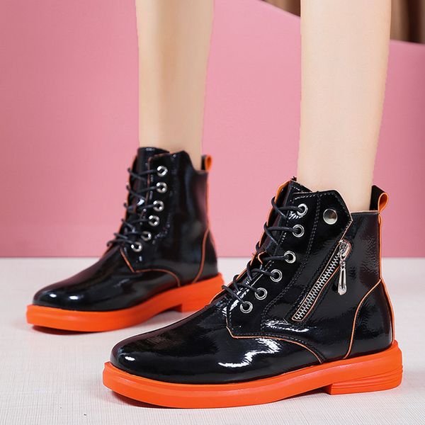 rimocy waterproof patent leather ankle boots for women platform lace up winter shoes woman metal zipper ladies motorcycle boots, Black
rimocy waterproof patent leather ankle boots for women platform lace up winter shoes woman metal zipper ladies motorcycle boots, Black