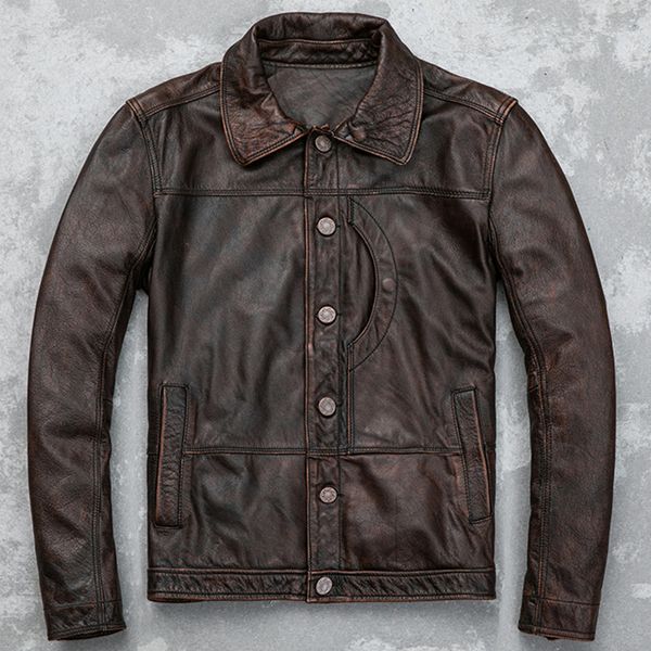 2019 new vintage brown men genuine biker's leather jacket plus size 4xl thick cowhide autumn russian leather coat ing, Black
2019 new vintage brown men genuine biker's leather jacket plus size 4xl thick cowhide autumn russian leather coat ing, Black