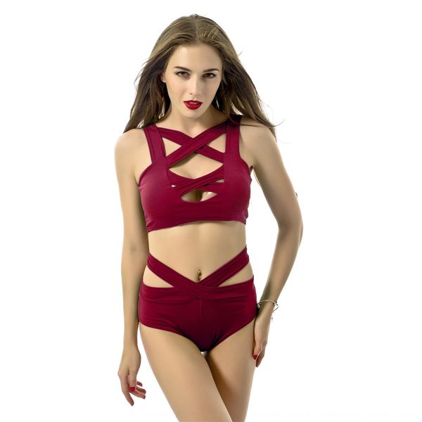 2020 chest cross strap two-piece 2020 chest cross strap two-piece swimsuit bikini swimsuit bikini, White;black